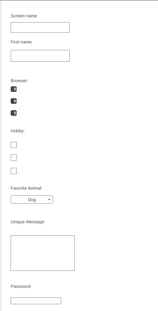 Form Wireframe Test